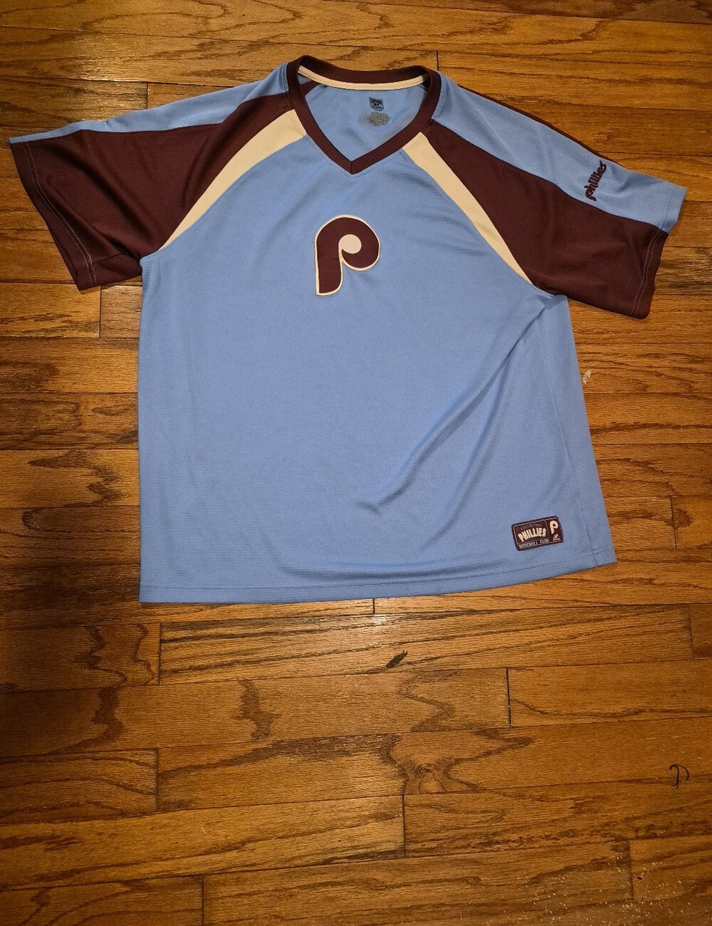 Philadelphia Phillies Light Blue & Maroon Jersey Mens Sz 2XL